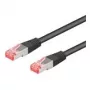 Wentronic Goobay CAT 6a patch kábel, S/FTP (PiMF), čierny, 7,5 m - LSZH bez halogénov, meď (93853)