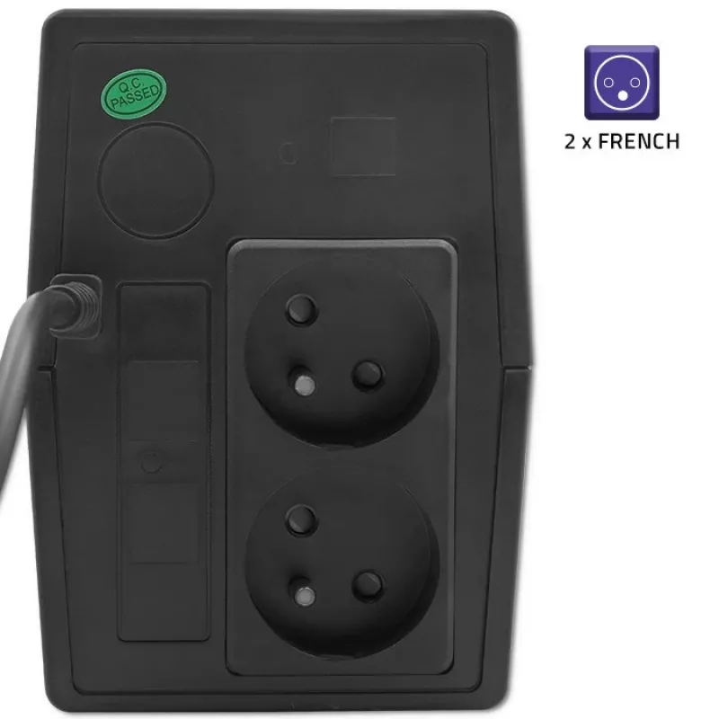 Qoltec 53772 UPS (záložný zdroj) Line-Interactive 0,65 kVA 360 W 1 AC výstup