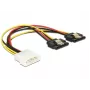 Interný napájací kábel DeLOCK 85237 0,2 m Molex na 2 x SATA