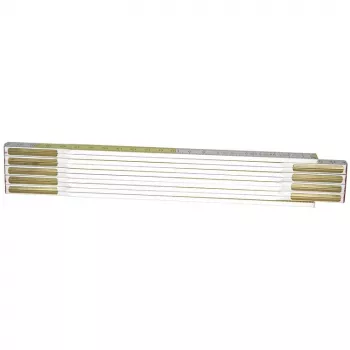 Skladací meter STANLEY 0-35-458, drevo, 2 m, 17 mm široký, biely/žltý