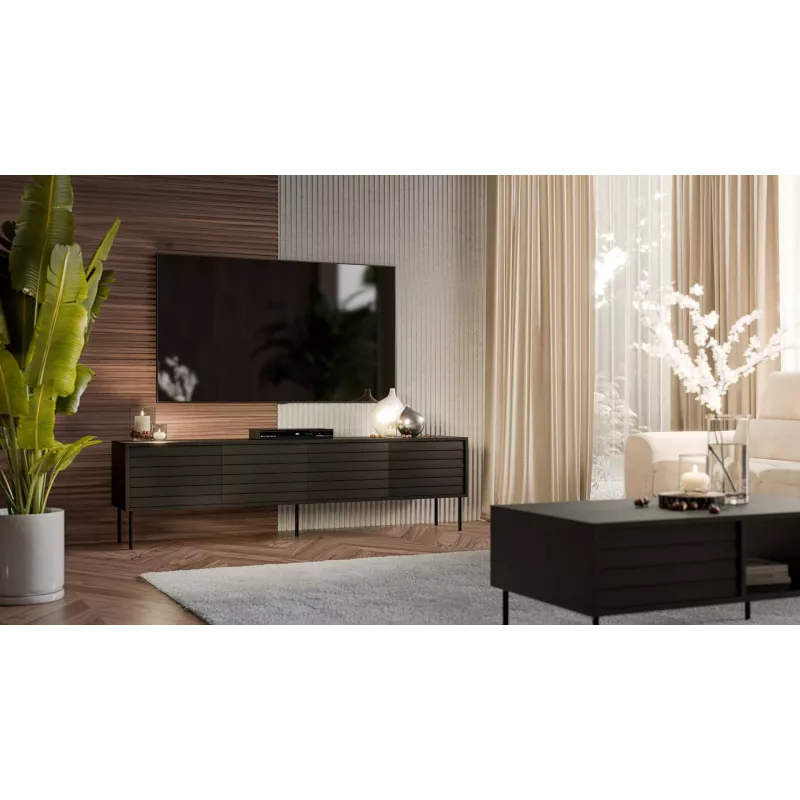 Cama CORTINA 4D TV skrinka 200x40x55 čierna