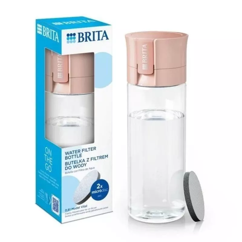 Filtračná fľaša BRITA Vital Peach 600 ml s filtrami BRITA MicroDisc (5 diskov)