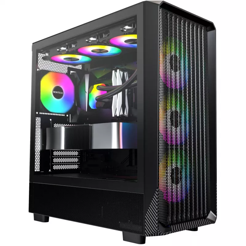 PC skriňa Montech X5 Midi Tower čierna ATX 3x 140 mm ventilátory