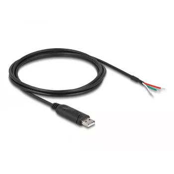 DELOCK adaptérový kábel USB 2.0 Type-A na sériový RS-485 2 m čierny