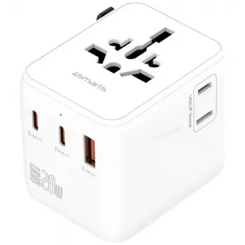 Cestovný adaptér 20W GaN Nomad 2xUSB-C + 1xA