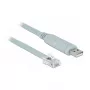 Sériový kábel DeLOCK 63920 USB 2.0 Type-A RJ45 sivý 0,5 m