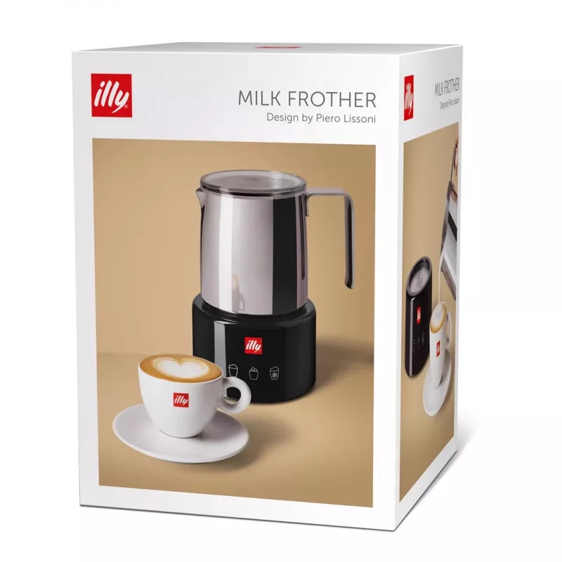 Šľahač mlieka / ohrievač mlieka Illy 23760 čierny nehrdzavejúca oceľ 250ml
