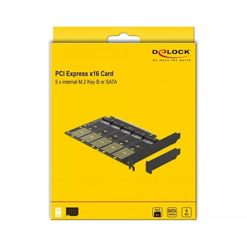 DeLOCK PCI Express x16 karta na 5 x interné M.2 Key B / SATA