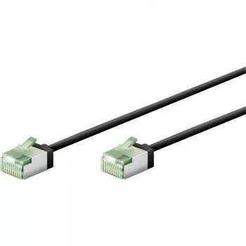 Goobay ultra-flexibilný CAT 8.1 patch kábel tenký U/FTP čierny - extra krátky konektor 99,9% (74354)