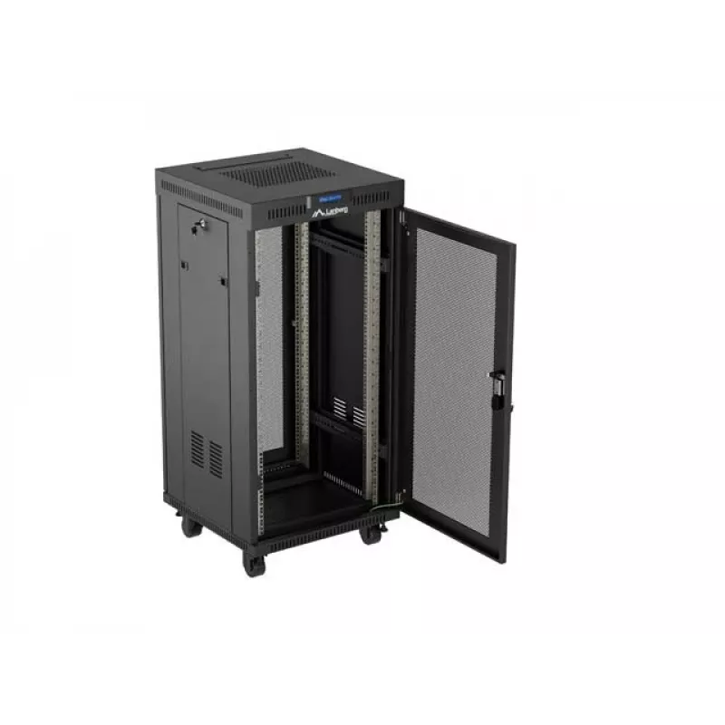 Racková skriňa LANBERG FF01-6624-23BL 24U samostatne stojaca 19 palcov 600×600 mm IP20 čierna