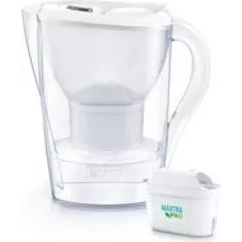 Kanvica s vodným filtrom BRITA Marella biela s 1x ALL-in-1 kartušou a 1x Extra Lime kartušou, využiteľná kapacita 1,0–1,5 L