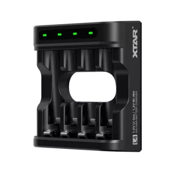 Nabíjačka batérií XTAR 4-slot pre AA/AAA (Li-Ion, NiMH) USB-C, LED indikátory, čierna