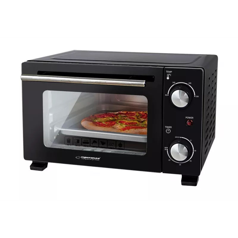 Esperanza EKO007N Calzone mini rúra, 10 l, 800 W, čierna