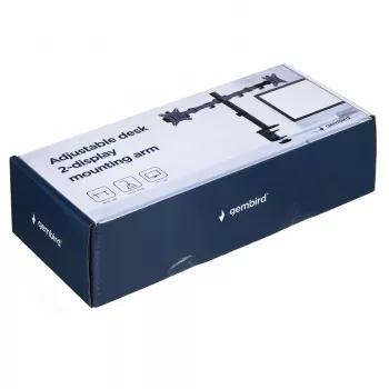 Držiak na monitor Gembird MA-D2-01 pre 2 obrazovky do 32 palcov, VESA 75x75–100x100, upínanie, 18 kg, čierny