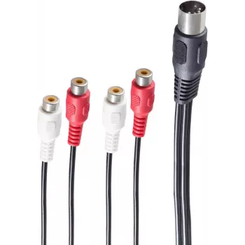Audio kábel ShiverPeaks BS10231 0,2 m DIN (5-pinový) 4 x RCA čierny