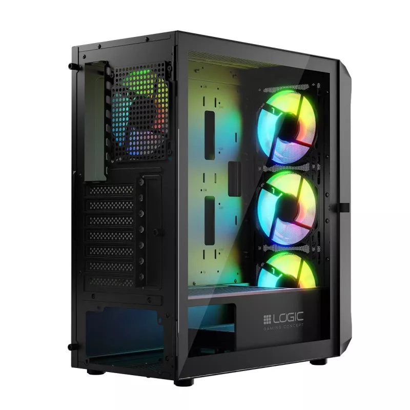 LOGIC CONCEPT Portos ARGB ATX Mid-Tower skriňa, čierna