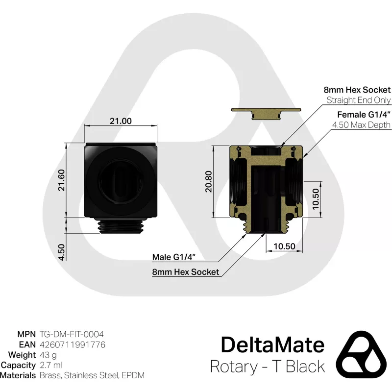 Thermal Grizzly DeltaMate Rotary - T čierny (TG-DM-FIT-0004)