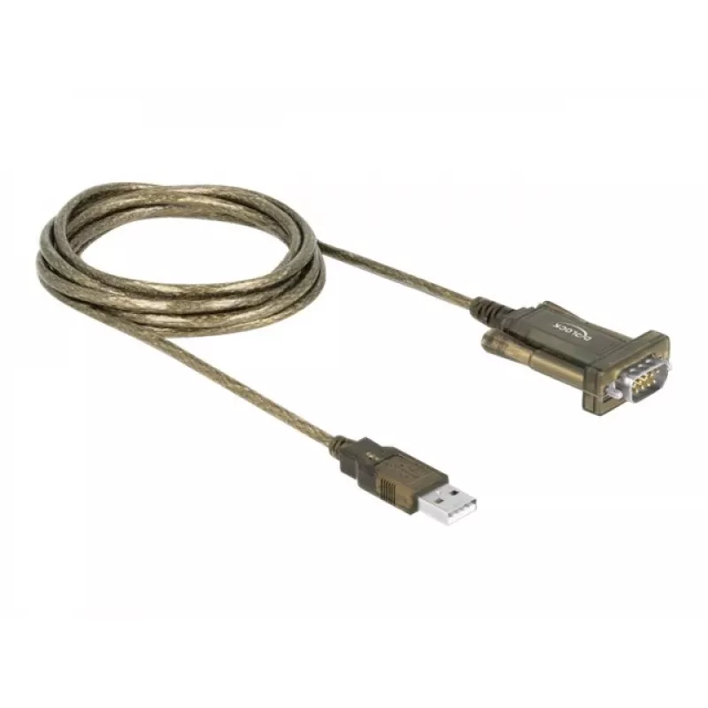 Sériový kábel DeLOCK 64073 USB Type-A DB-9 transparentný 2m