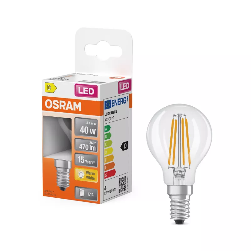 Osram Parathom Classic P Filament | E14 | 3,4 W | Teplá biela