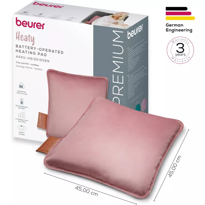 Beurer HK 77 Heaty blush-rose levanduľový zamatový poťah (20074)