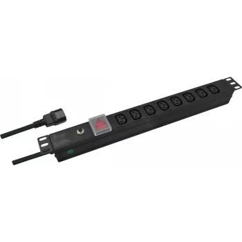 Helos PROFESSIONAL 262837 19" rozvodná jednotka napájania, 8x C13, 2 m, čierna, s vypínačom