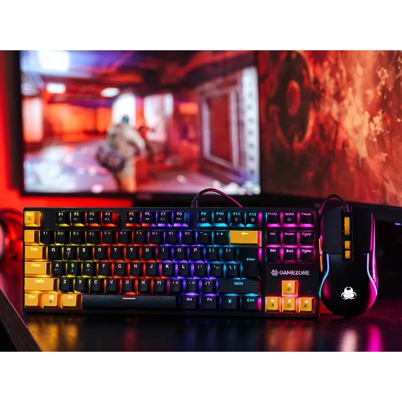 Tracer HORNET 87 klávesnica myš v cene gaming USB QWERTY anglická čierna, žltá