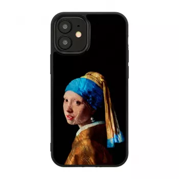 Ochranné puzdro iKins pre Apple iPhone 12 mini – dizajn: Dievča s perlovou náušnicou