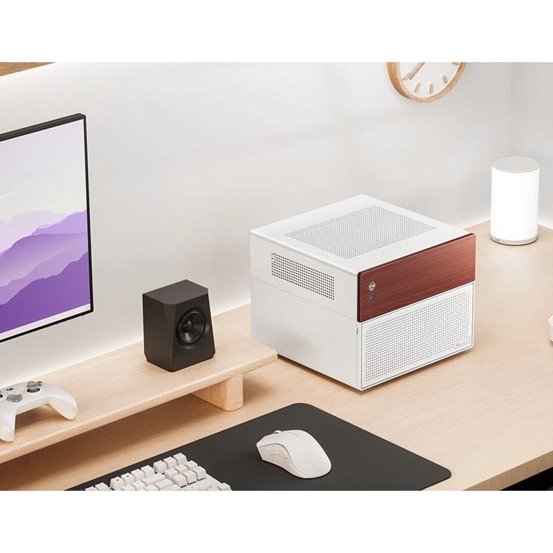 Micro-Tower počítačová skriňa Jonsbo N4 BIELA Mini-ITX s tvrdeným sklom