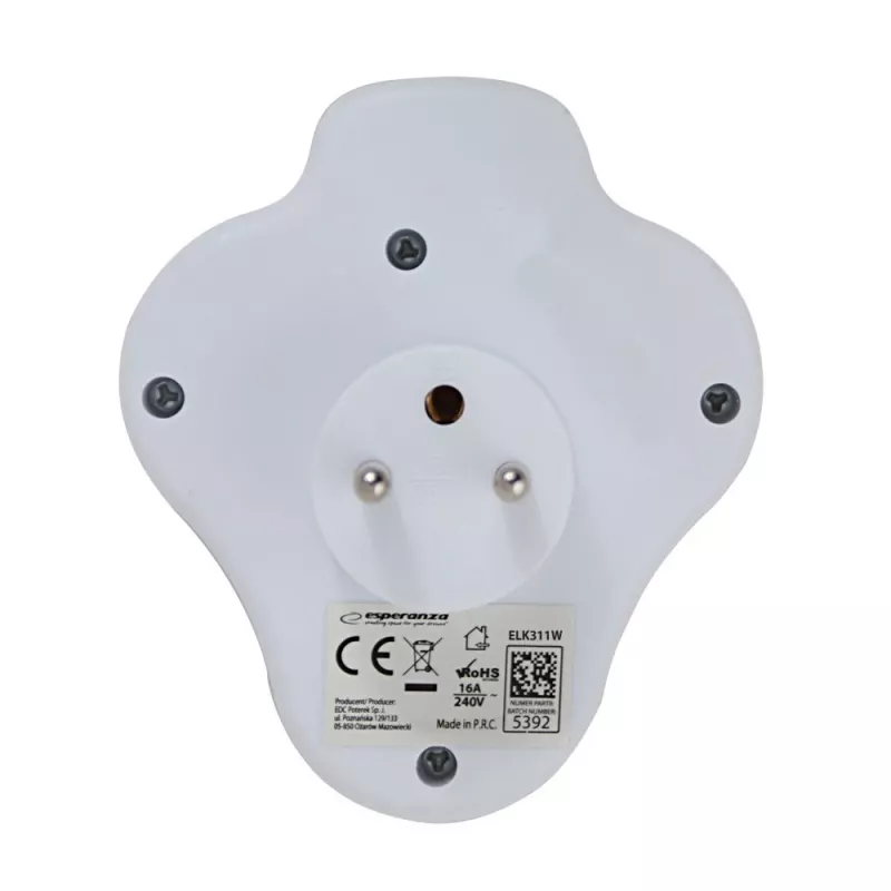 Esperanza ELK311W elektrický rozbočovač 2 GN. USB-C USB-A VST. biely