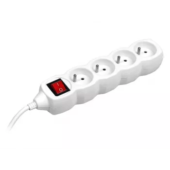 PowerWatch 3 m (4 zásuvky) biela s vypínačom