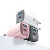 Nabíjačka usams CC229 30W GaN USB-C a USB LED kompaktná cestovná nabíjačka