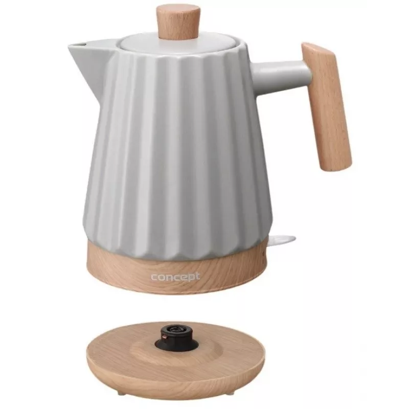 Concept RK0091 keramická kanvica na vodu 1,5 l svetlosivá
