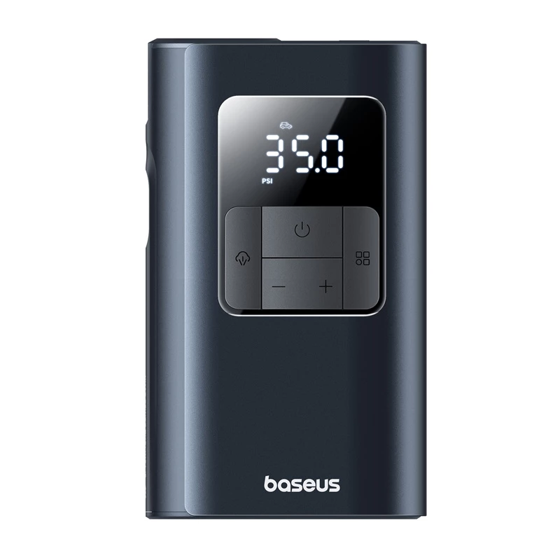 Baseus PrimeTrip VA1 prenosný kompresor na pneumatiky, 75 W, 2v1 s baterkou a powerbankou 6000 mAh, čierny