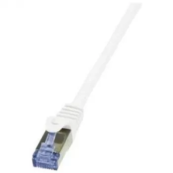 Sieťový kábel LogiLink 0,5 m Cat.6A RJ-45 S/FTP biely
