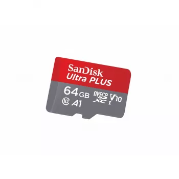 SanDisk 64 GB Ultra PLUS microSD 150 MB/s+SD adaptér - 150 MB/s