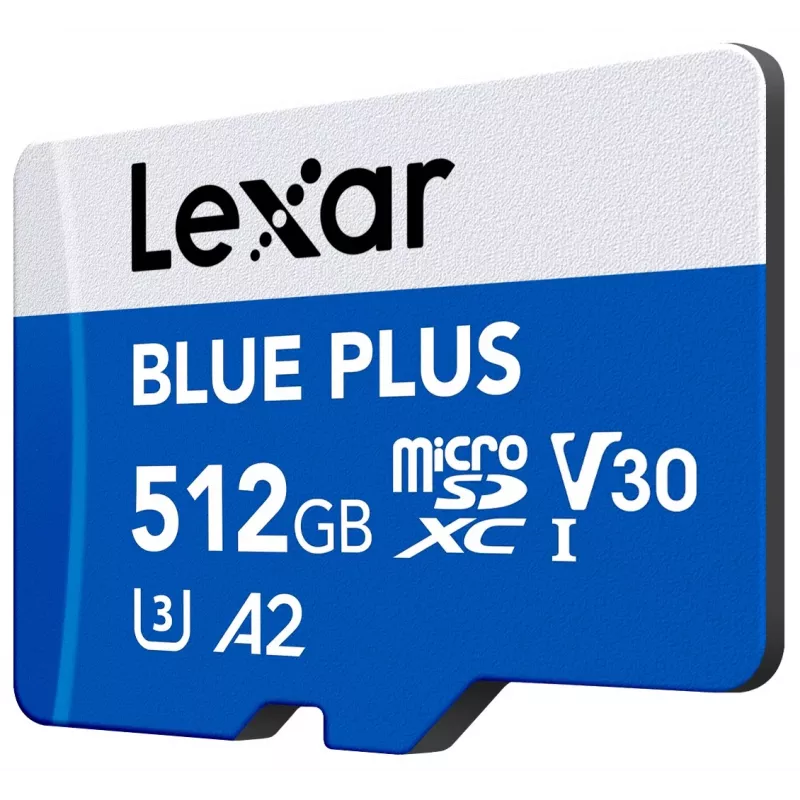 MicroSDXC pamäťová karta Lexar BLUE PLUS 512 GB, UHS‑I, čítanie 170 MB/s, U3/V30
