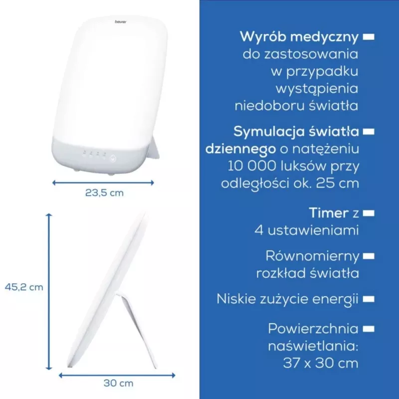 Beurer TL 85 lampa denného svetla, 14000 luxov, LED, bez blikania, bez UV, časovač, biela