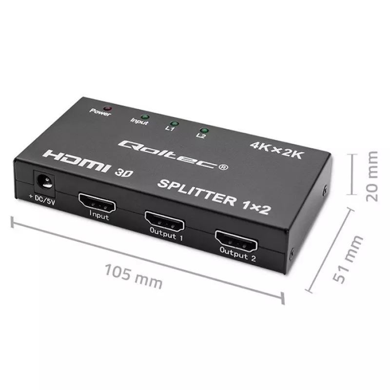 Aktívny HDMI rozbočovač 2 x HDMI 4Kx2K, 3,4 Gbit/s