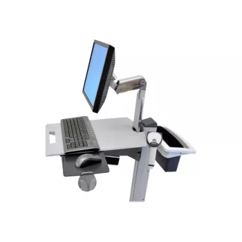 Ergotron Neo-Flex sada košíka a rukoväte – montážna sada (rukoväť, košík) – dvojdielna, sivá – na montáž na vozík – pre P/N: 24-205-214, 24-206-214 (97-545)