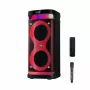 Prenosný reproduktor MANTA SPK0601B100, 100 W, Bluetooth, karaoke, bezdrôtový mikrofón, batéria, ekvalizér, disco osvetlenie