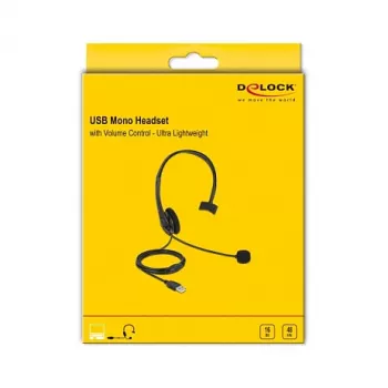 Headset DeLOCK USB mono headset s reguláciou hlasitosti