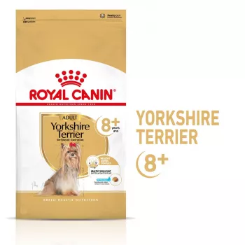 Suché krmivo pre psy Royal Canin Yorkshire Terrier 8+ 3 kg — hydina, pre staršie yorkshirské teriéry, bielkoviny 29 %, tuk 18 %