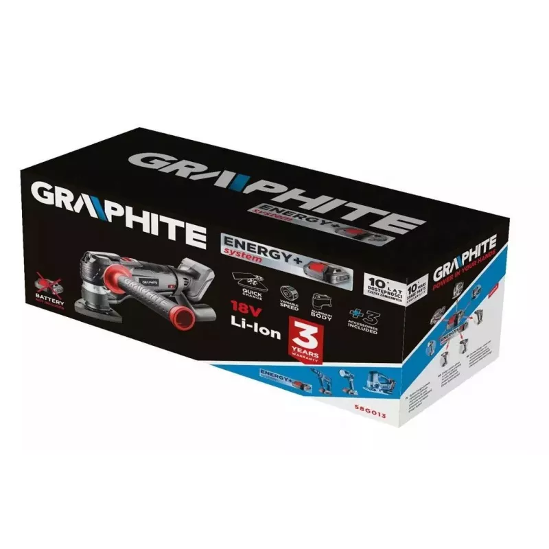 Multitool GRAPHITE Energy+ 18V 58G013 — akumulátorový oscilačný multifunkčný nástroj, 18 V na batérie