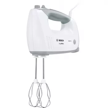 Ručný mixér Bosch MFQ36400 — 450 W, 5 rýchlostí, turbo, 1,3 m kábel, sivá/biela