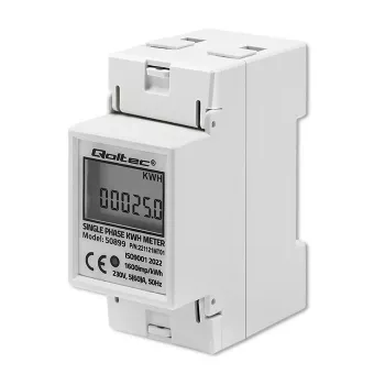 Jednofázový merač spotreby energie QOLTEC 50899 230 V 50 Hz, 5(60)A, trieda 1.0, LCD