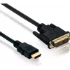 helos BASIC Adaptérový kábel DVI-D (18+1) na HDMI, Single Link, Full HD, 1,5 m, tienený, čierny