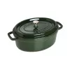 Staub La Cocotte 33 cm oválna pečacia panvica z liatiny, bazalkovo zelená