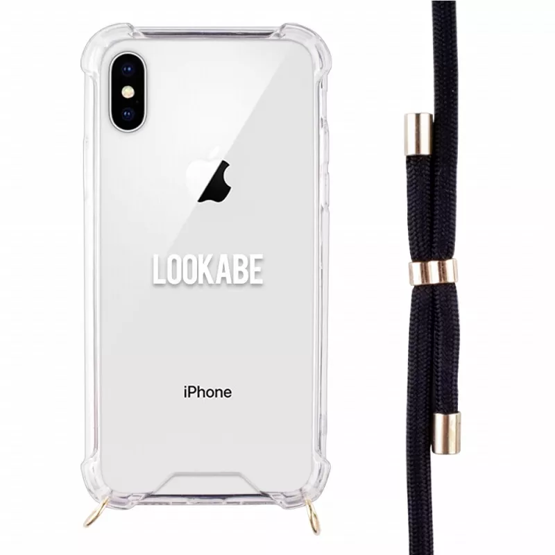 Lookabe puzdro na telefón s náhrdelníkom pre iPhone XS Max, zlaté/čierne