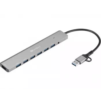 USB hub SANDBERG 136-66 — 7x USB 3.0 porty, externý s napájaním