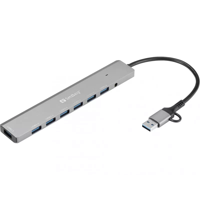 USB hub SANDBERG 136-66 — 7x USB 3.0 porty, externý s napájaním